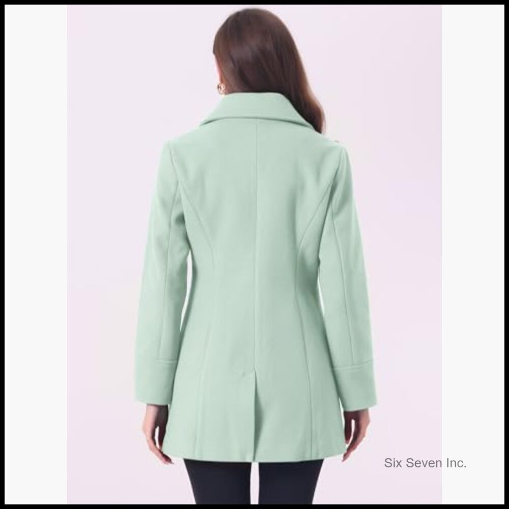 Polyester Overcoat Notched Collar Single Breasted… - image 5